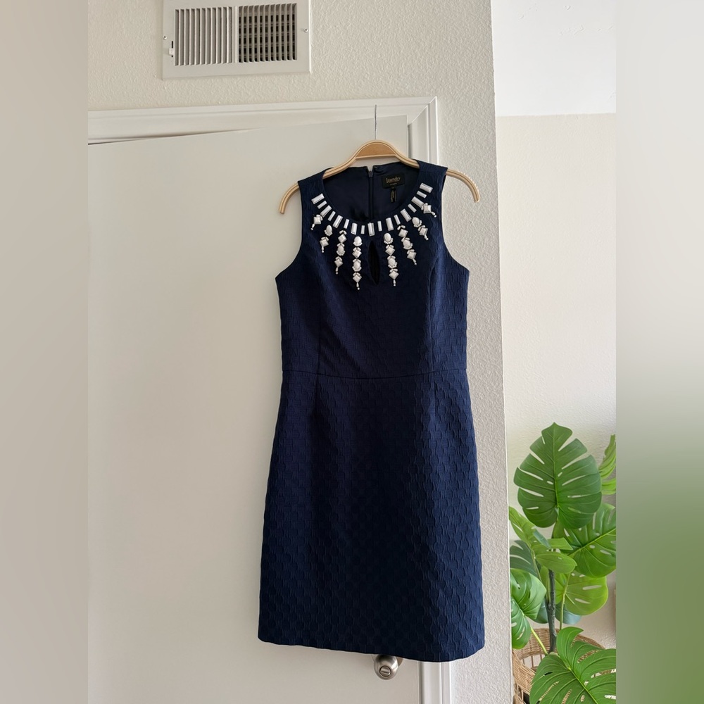 Laundry By Shelli Segal Navy Dress with White Accents